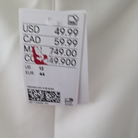 Women's H&M White Pants with Silver Accents - Picture 7 of 8